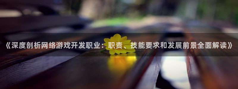 沐鸣线路测试：《深度剖析网络游戏开发职业