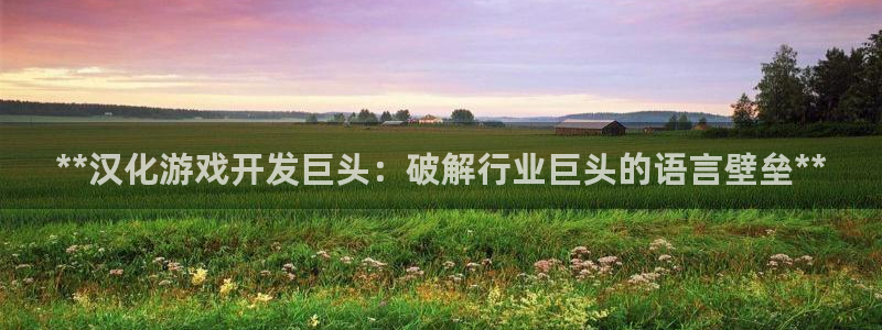 沐鸣登录网址：**汉化游戏开发巨头：破解